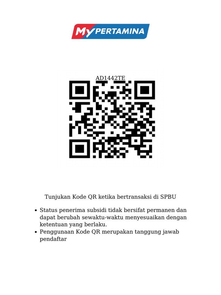 Panduan Penggunaan Kode QR Pertamina | PDF