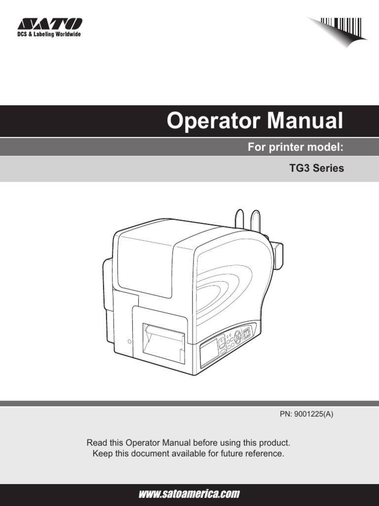 TG3 Series Operator Manual | PDF | Printer (Computing) | Ac Power Plugs ...
