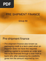 Pre Shipment Finance