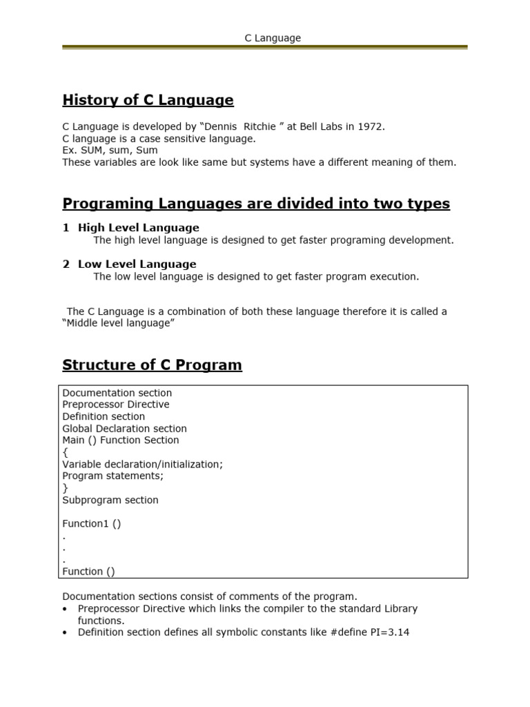 C Notes | PDF | Pointer (Computer Programming) | Parameter (Computer ...