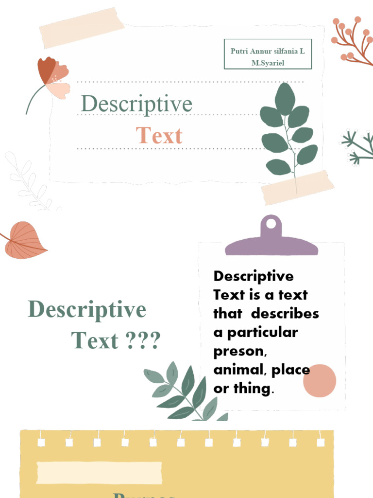 Understanding Descriptive Text Structure | PDF | Linguistics