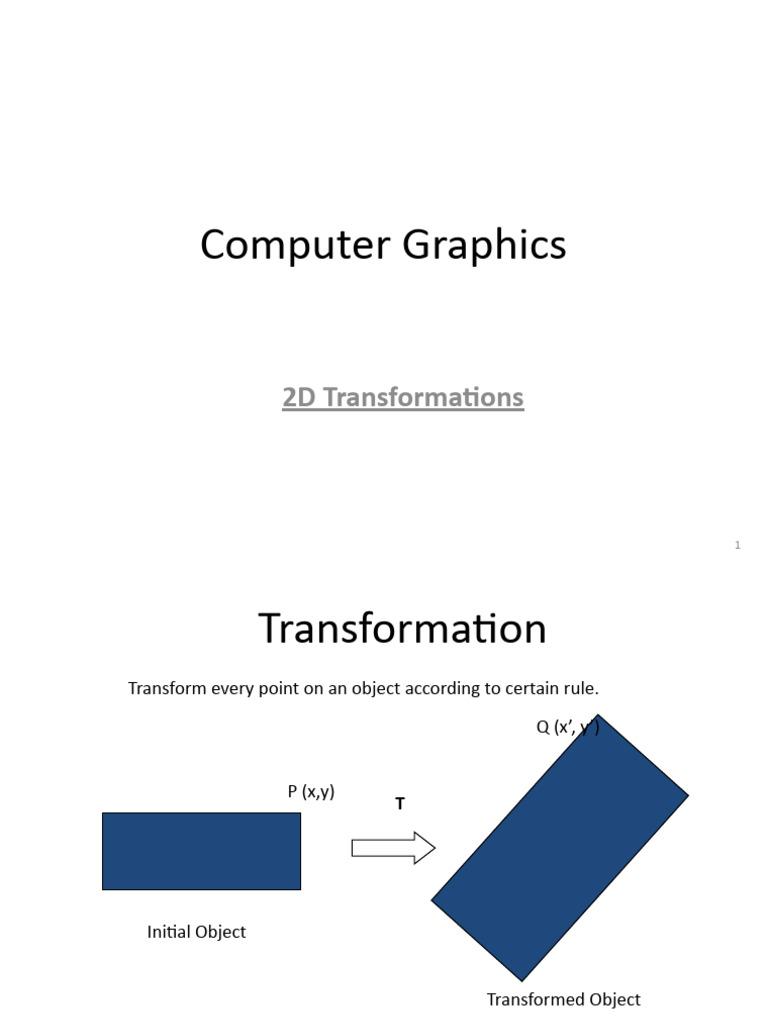 Week 5 2D Transformaitons | PDF | 2 D Computer Graphics | Linear Algebra