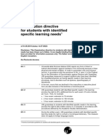 Examination Directive For Students With Identified Specific Learning Needs
