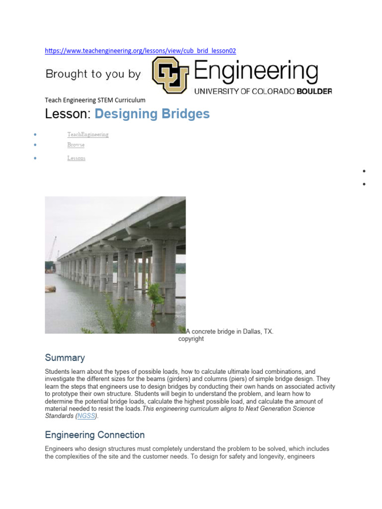 Designing Bridges Pdf Beam Structure Bridge