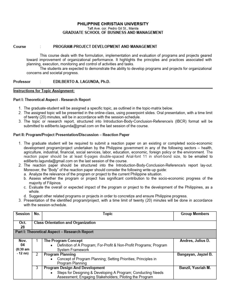 Mmpa F Modular Program Proj Devt MGT 28oct2023 | PDF | Program ...