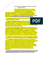 5 The Typology of Word Groups in The Languages Contrasted Secondary