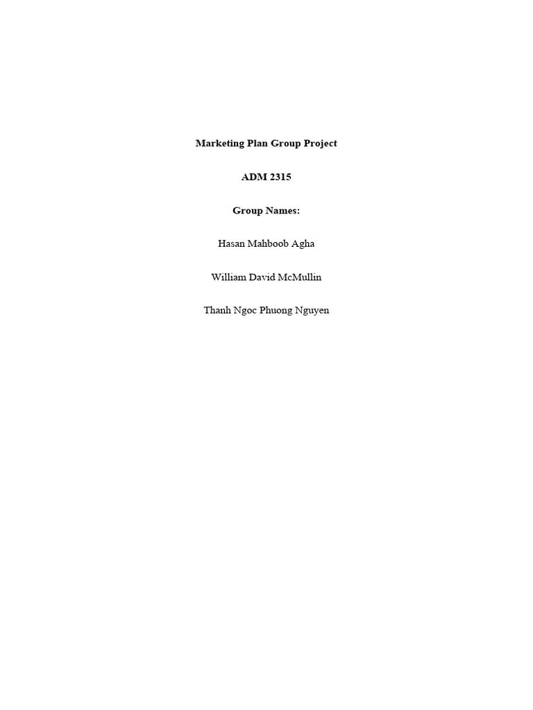 Marketing Plan Report Final Pdf Marketing Expense