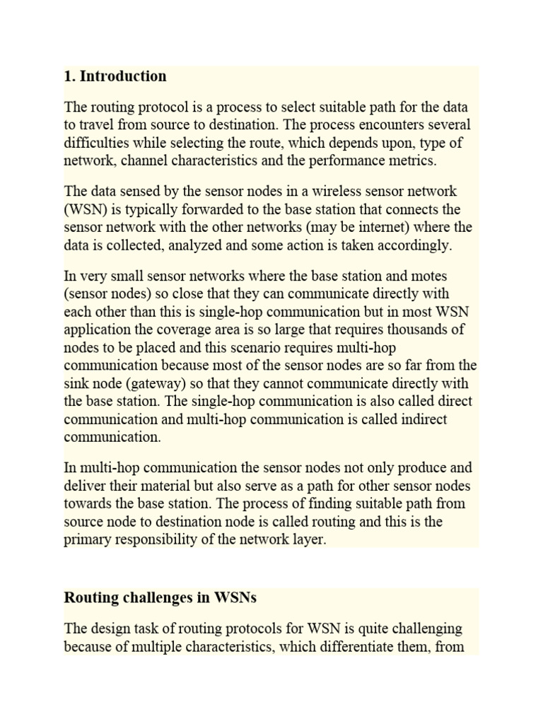Routing Protocols Pdf Computer Network Wireless Sensor Network