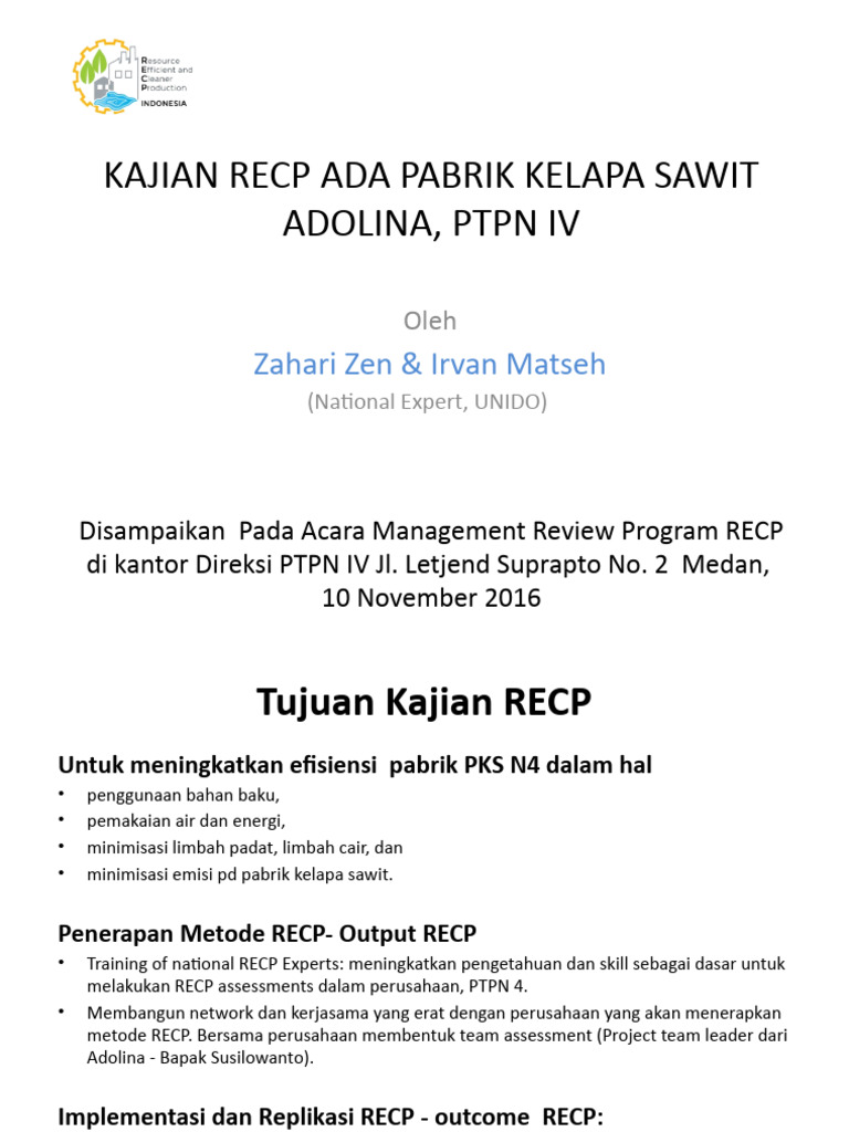 Optimasi RECP di Pabrik Sawit Adolina | PDF