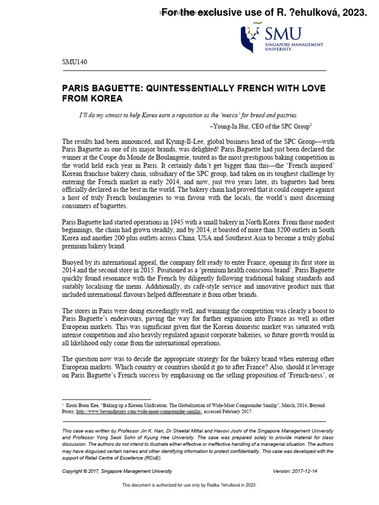 Paris Baguette PDF Foods Food And Drink