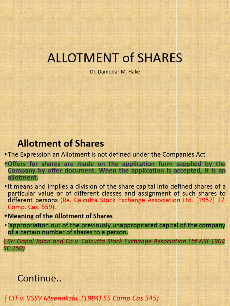 Allotment of shares pdf banks securities finance 