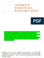 Elemente Gramaticale Moștenite Din Latină