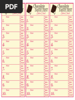 Chocolate Taste Test Cards