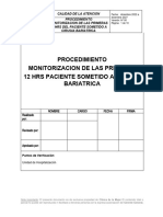 Procedimiento Monitorizacion de Paciente Bariatrico Primeras 12 HRS MQ CT