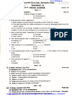 9th Social 2nd Mid Term Exam 2022 Original Question Paper Thenkasi District English Medium PDF Download