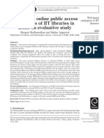 Web-Based Online Public Access Catalogues of IIT Libraries in India: An Evaluative Study