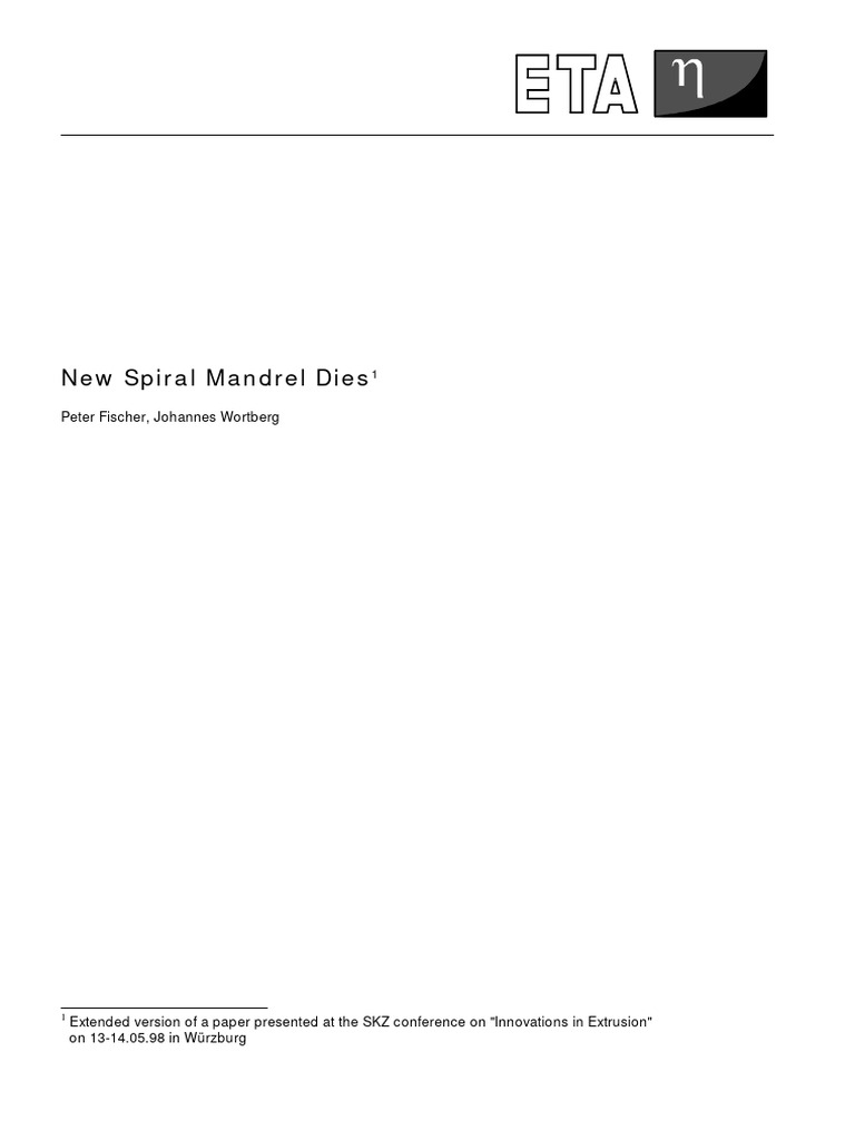 98 - EN - New Spiral Mandrel Dies | PDF | Extrusion | Pipe (Fluid ...