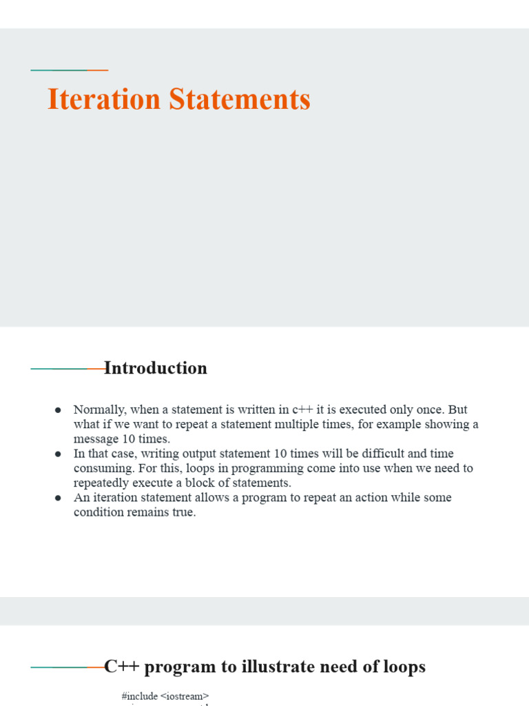 6 - Iteration Statements | PDF | Namespace | Computer Science