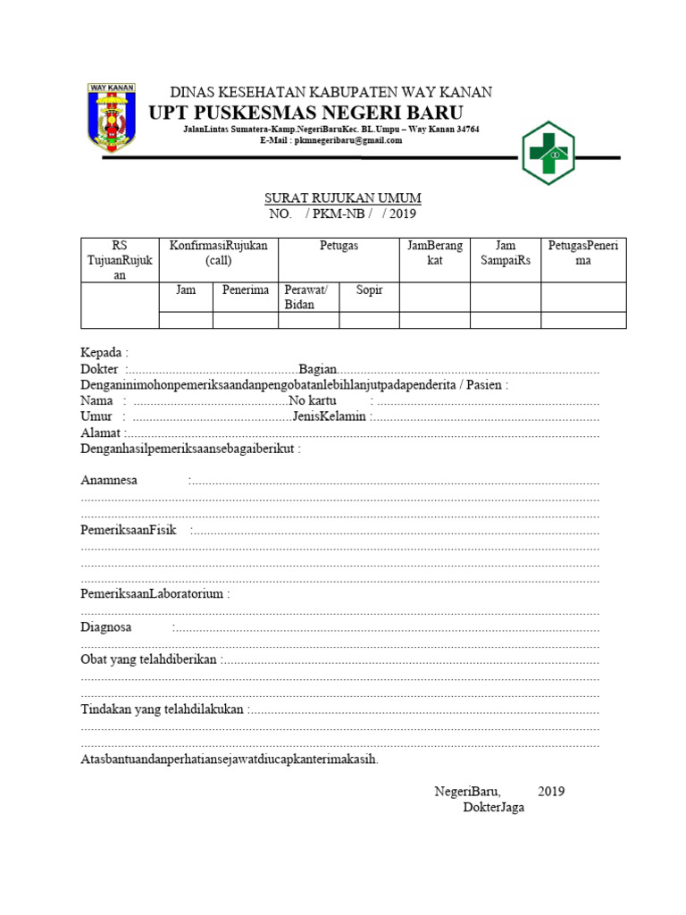 Form Rujukan Umum | PDF