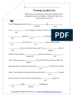 Thanksgiving Mad Libs