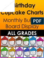 Birthday Cupcakes Months PDF