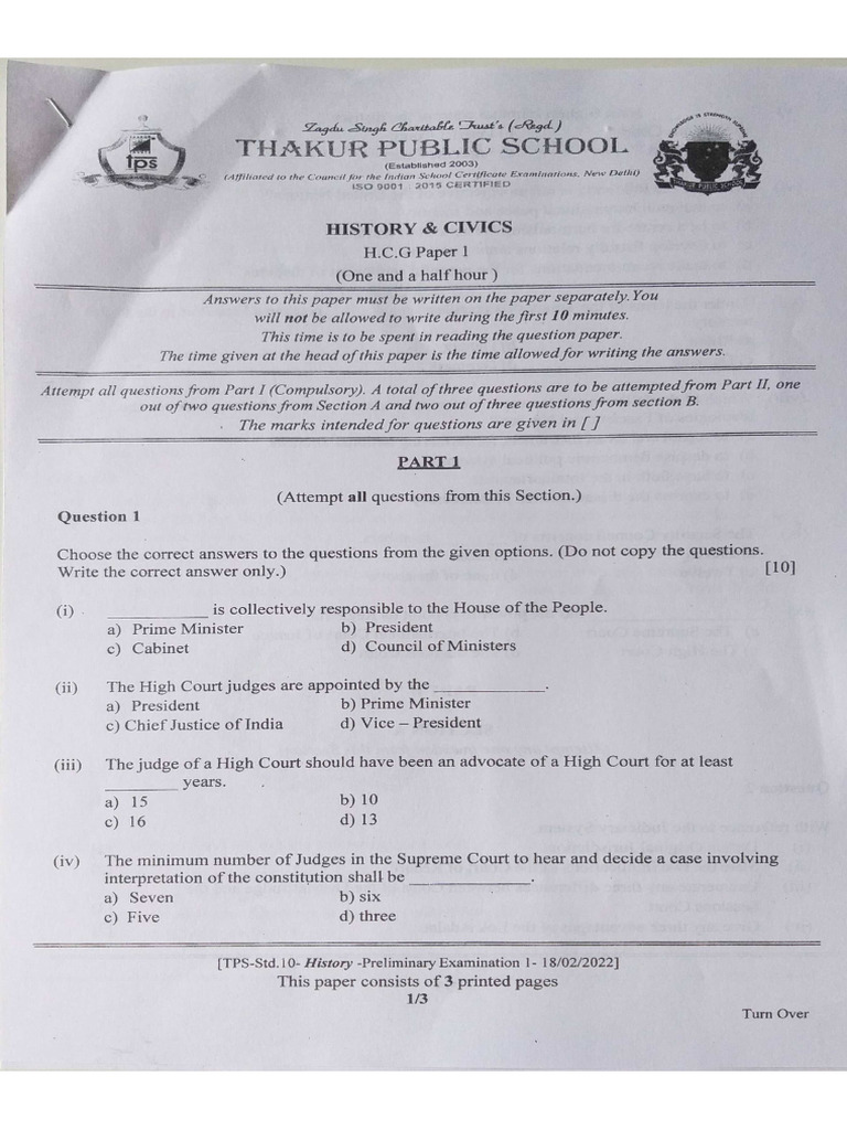 Icse History PDF