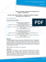 Ação Antrópica e o Clima: Uma Análise Comparativa Da Temperatura Na Cidade de Catalão (GO) Antropic Action and The Climate: A Comparative Analysis of Tempera Ture Inthe City of Catalão (GO)