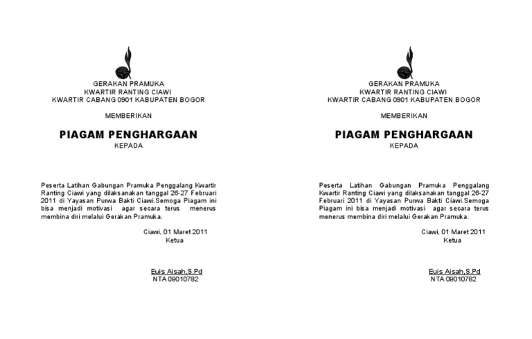 Contoh Visi Misi Pramuka Jejak Belajar