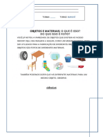 Atividade de Ciencias Materias e Objetos