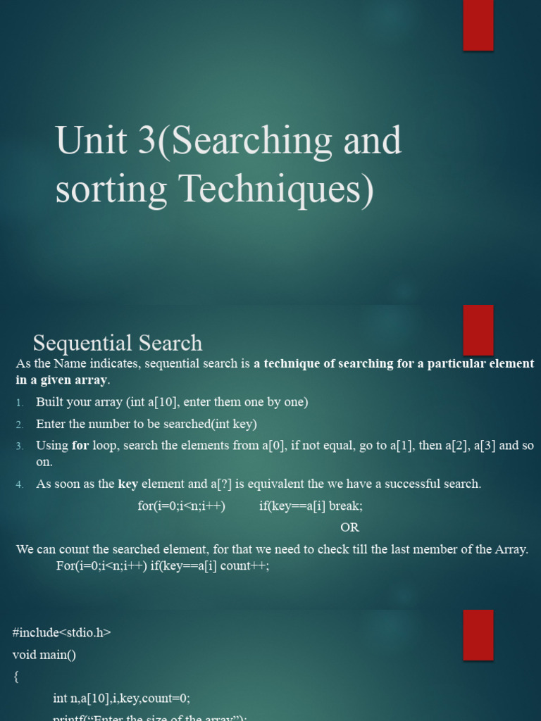 Searching Techniques | PDF | Computer Data | Applied Mathematics