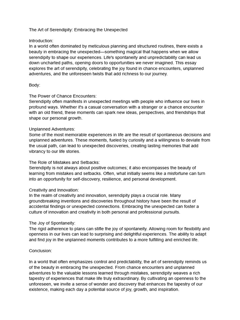 Embracing the Art of Serendipity | PDF | Creativity | Cognitive Science