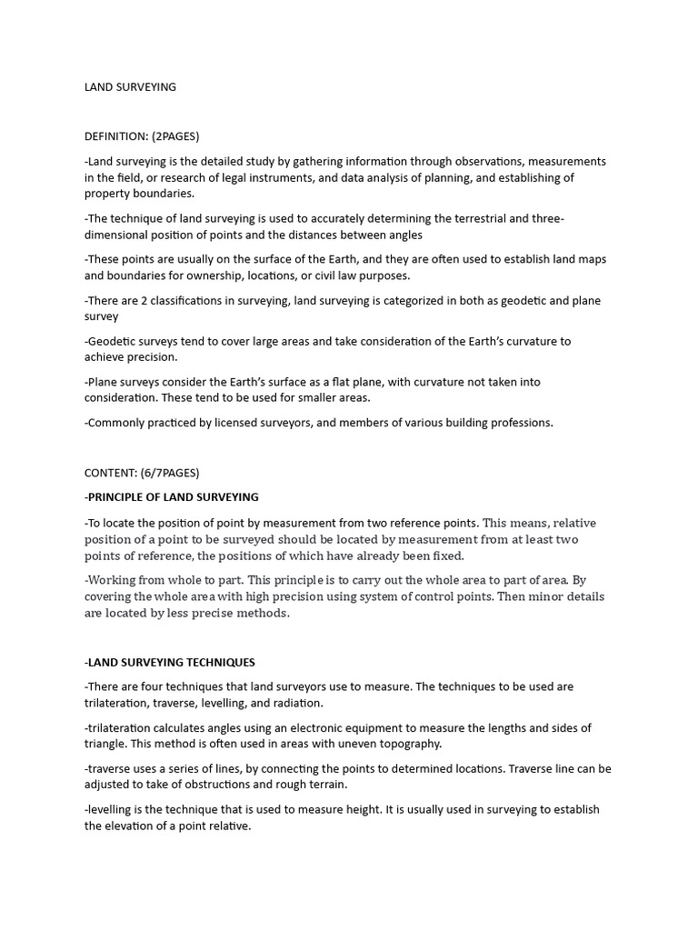 Land Surveying PDF Surveying Metrology