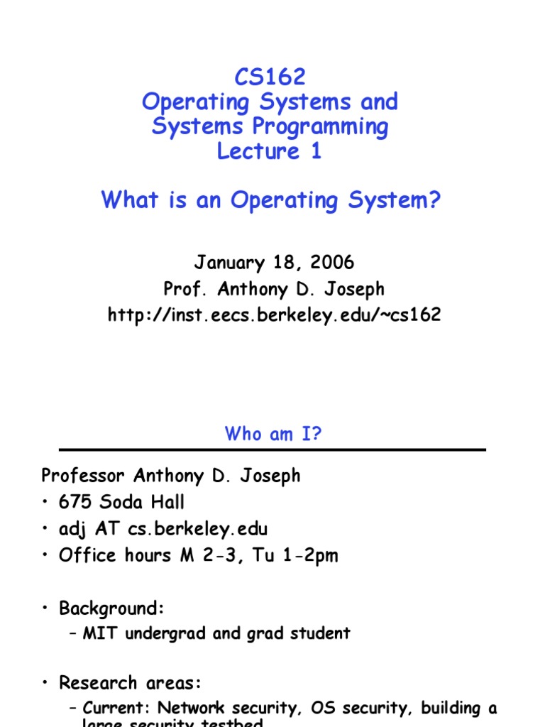 Lec01 Intro | PDF | Kernel (Operating System) | Operating System