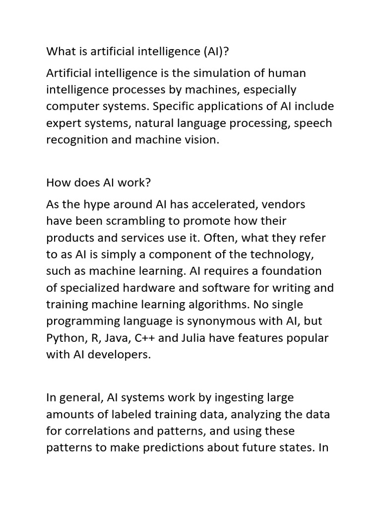 What Is Artificial Intelligence PDF Artificial Intelligence