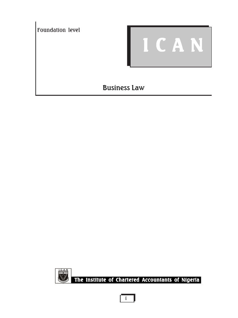 ICAN Foundation Business Law Study Pack | PDF | Liquidation | Bankruptcy