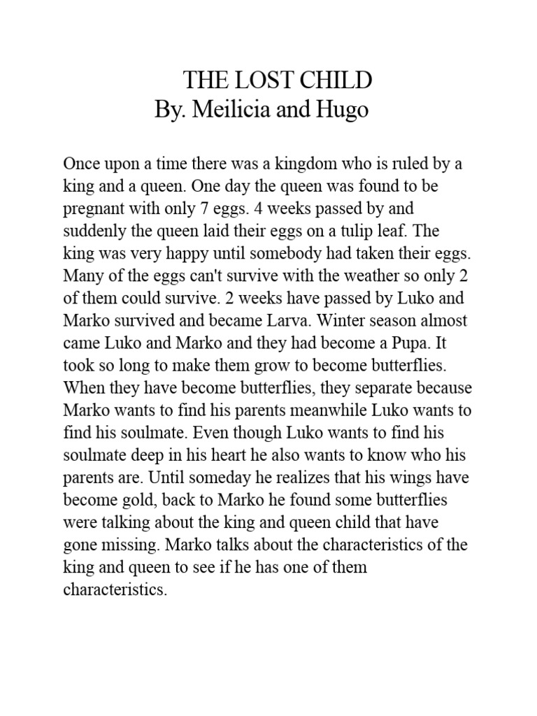 The Lost Child PDF Butterfly