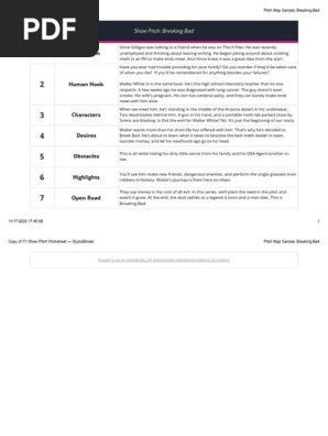Copy of TV Show Pitch Worksheet — StudioBinder