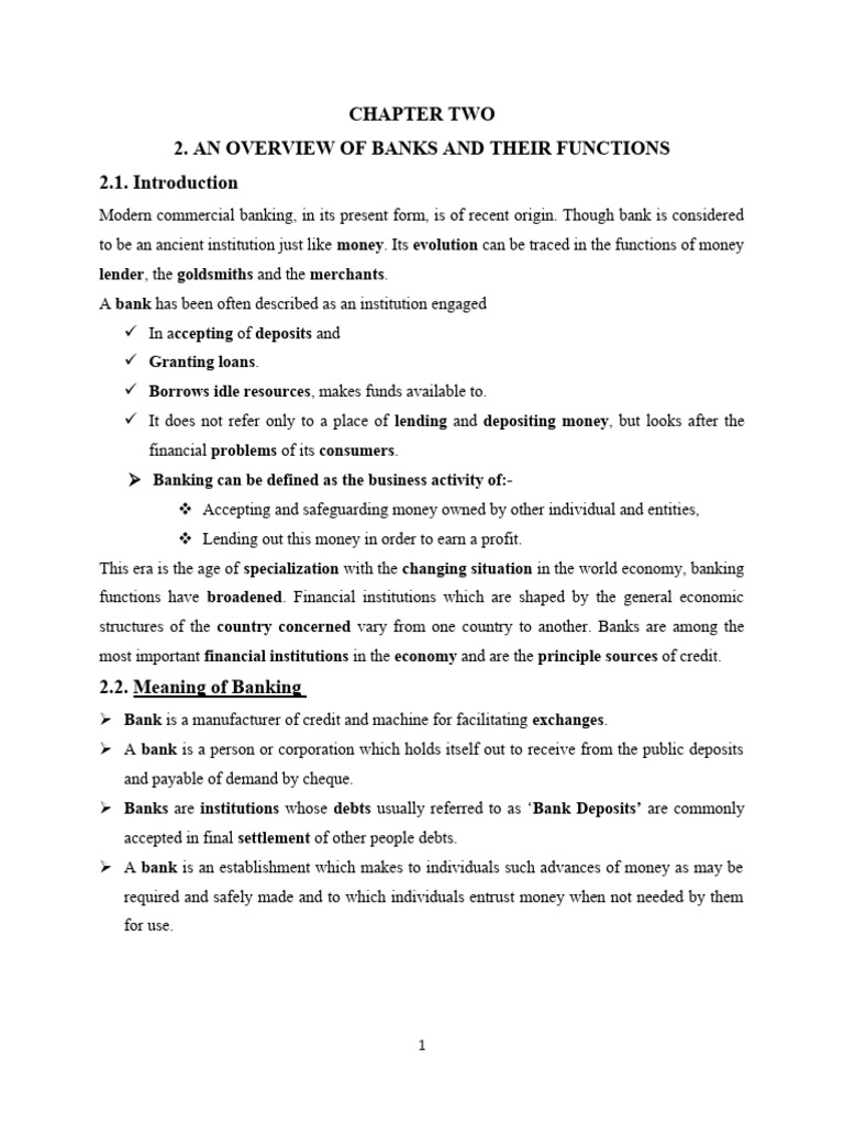 CHAPTER Two Money and Banking | PDF | Banks | Loans