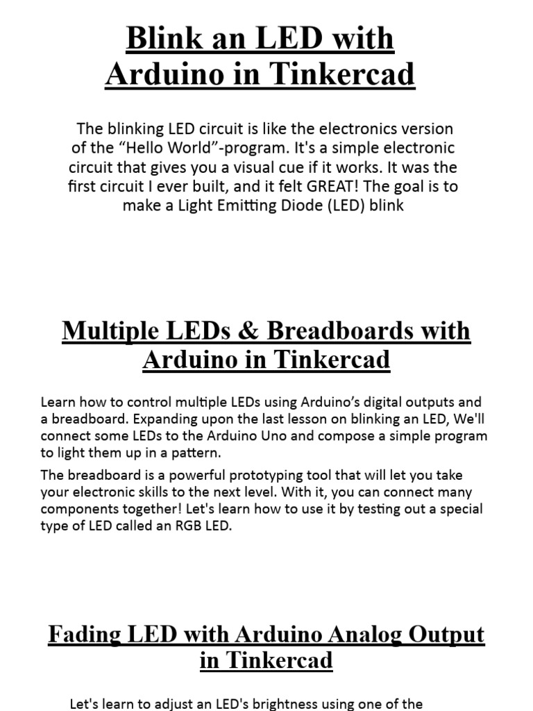 Blink an led with arduino in tinkercad pdf analog to digital