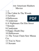 Top Horror American Slashers Movies