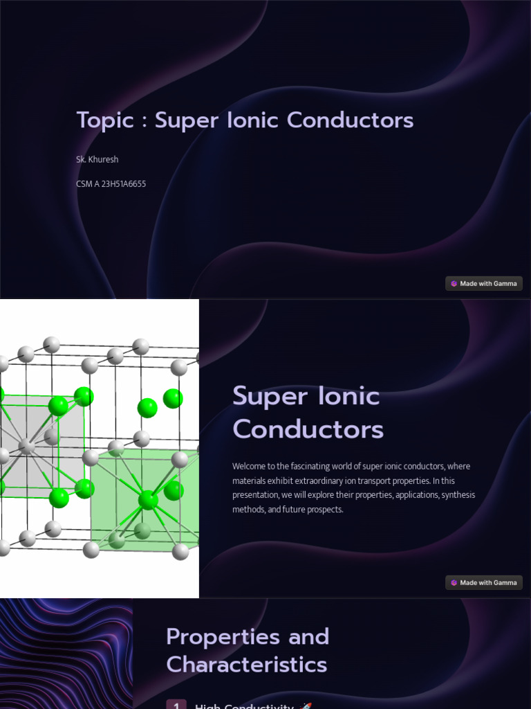 Topic Super Ionic Conductors PDF Electrical Conductor Electrical