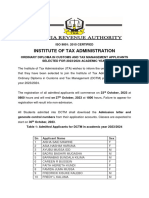 Sellected DCTM Applicants For 2023-2024 Academic Year