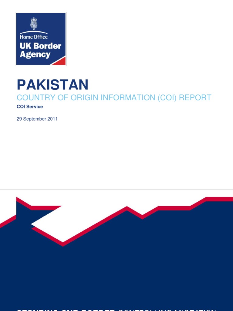 Pakistan Country of Origin Information (Coi) Report PDF Pervez Musharraf Federally Administered Tribal Areas picture