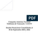 INFORMACIÓN FINANCIERA CANTV 3er Trimestre Sep2023-Sept2022