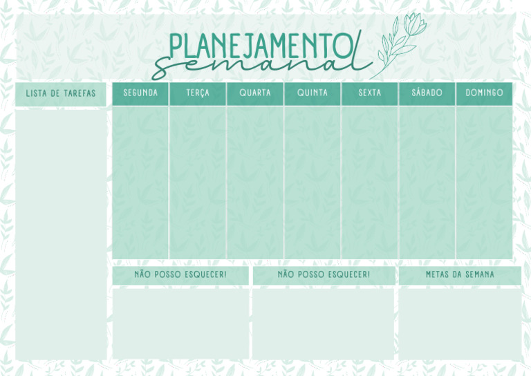 Planner Semanal Pdf