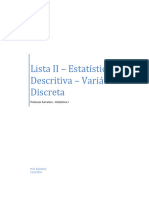 Lista 2 Distribuicoes DISCRETAS 2016