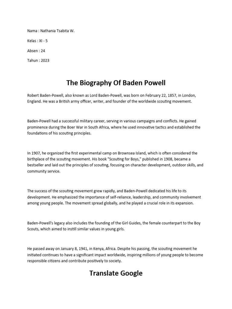 Legend Baden Powell | PDF | Scouting | Girl Guiding And Girl Scouting