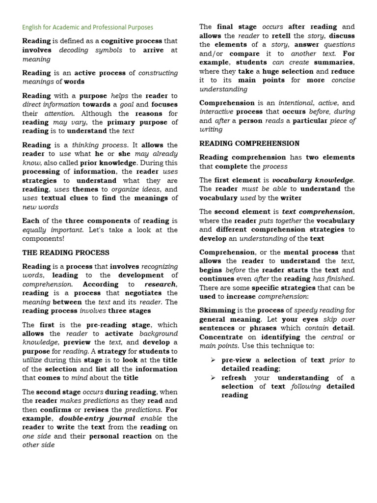 Reading Strategies for Academic Success | PDF | Reading Comprehension ...