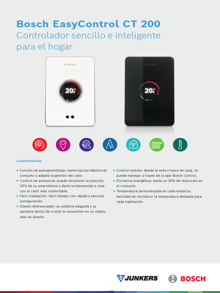 Bosch EasyControl CT 200 | Descargar gratis PDF | Calor | Termostato