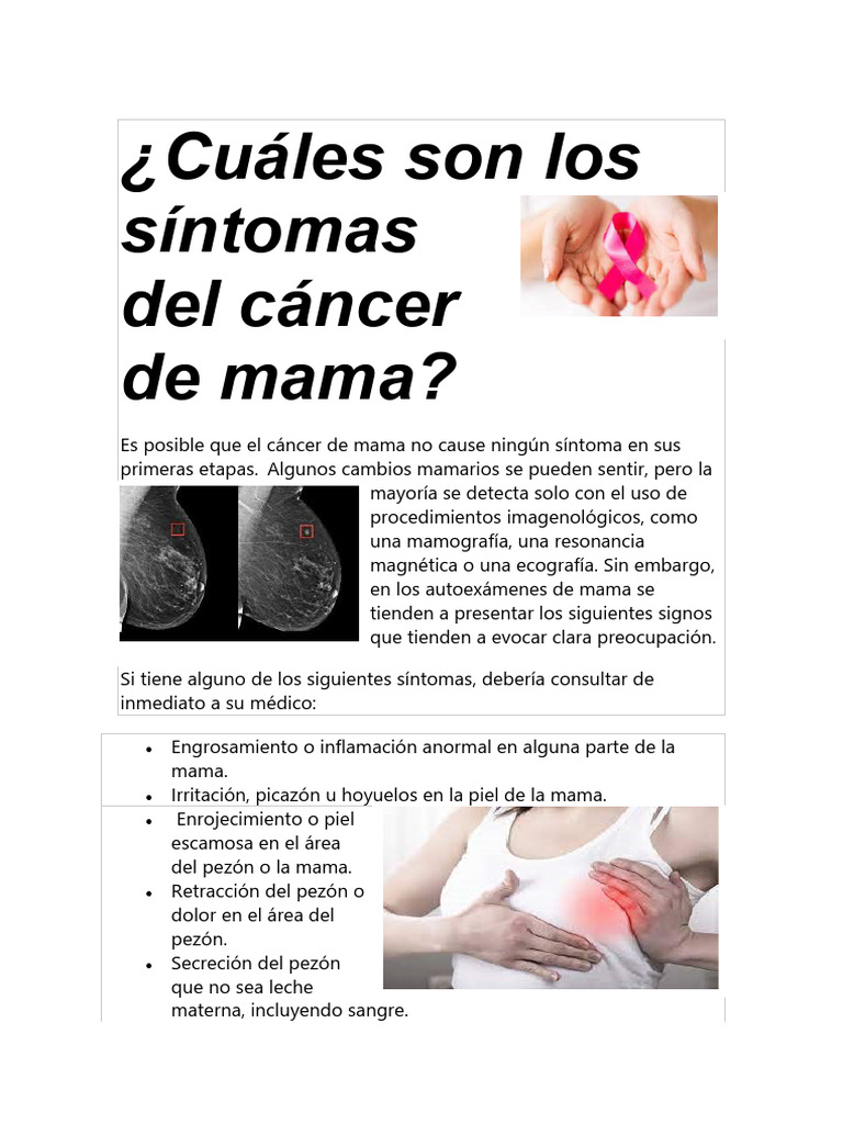 Síntomas del cáncer de mama a considerar | PDF